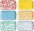 vancasso Selene Rectangular Salad Plates 8.5"x5.1"Inch, Set of 6 by vancasso