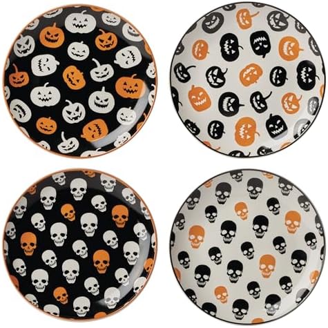 Oneida Vintro Halloween 4-Piece Accent Plates, Appetizer Plate Set for 4 by Oneida