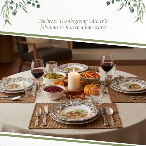 Spode Woodland Rabbit Salad Plate - Wildlife Animal Design, 8 Inch Fine Earthenware, Dishwasher, Microwave & Warm Oven Safe to 225°F - Made in England Rustic Country Dining Tableware - Image 5