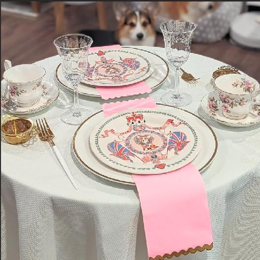 100 pack Pink Cocktail Napkins with Gold Foil Accents Scalloped Edges 4 x 8 inch Beverage Disposable Napkin Party Decoration Wedding Bridal and Baby Shower Dinner Lunch Supplies (Pink Mix)