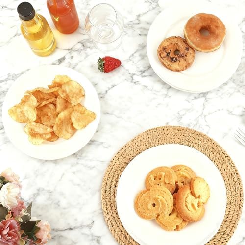 Set Of 12 7 Inch Porcelain Dessert Plates, White - Image 6