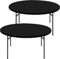 Round Spandex Tablecloth 2 Pack, Elastic Fitted Waterproof Tablecloths for 36"-44" Tables, Stretch Washable Picnic Table Cover for Camping, Dining, Indoor and Outdoor, Black