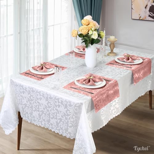 12 Pack Rose Gold Damask Satin Napkins 17 x 17 Inch - Image 4