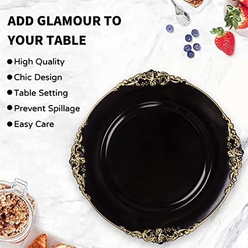MAONAME Black Charger Plates Set of 6, Plate Charges for Dinner Plates - Image 5