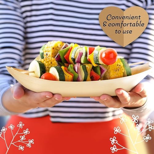 50 Pcs Bamboo Boat Plates 5.5" Disposable Wooden Boat Plates - Image 6