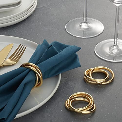 Napkin Rings Set of 8,Gold Napkin Ring Holders for Spring,Wedding,Easter, Birthday,Valentine,Holiday, Hotel, Dinner Party,Christmas and Table - Image 5