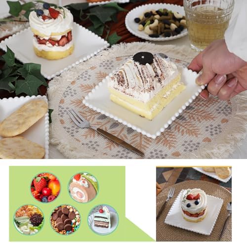 6 IN Porcelain Dessert Plates, White Appetizer Dinnerware, 12 Pcs - Image 2