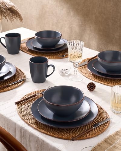 Famiware Venus Dinnerware Sets with Mugs, Ceramic Plates and Bowls for 4 - Image 2