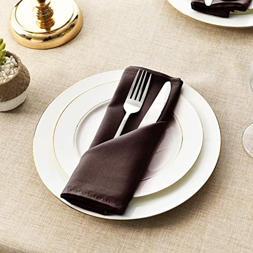 Hiasan Cloth Napkins Set of 6, 18 x 18 Inch, Chocolate - Image 3