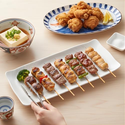TP 16" Melamine Serving Platters Set of 3, White Rectangular Trays - Image 6