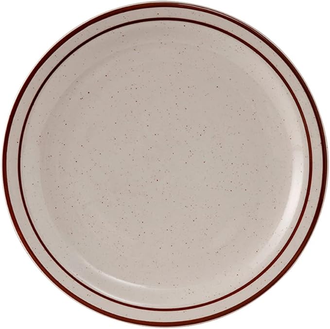 Tuxton China TBS-016 Plate, 10-1/2" Diameter, Round, Narrow Rim, Microwave and Dishwasher Safe, Oven Proof, Fully Vitrified, Ceramic, Bahamas, Pack of 12