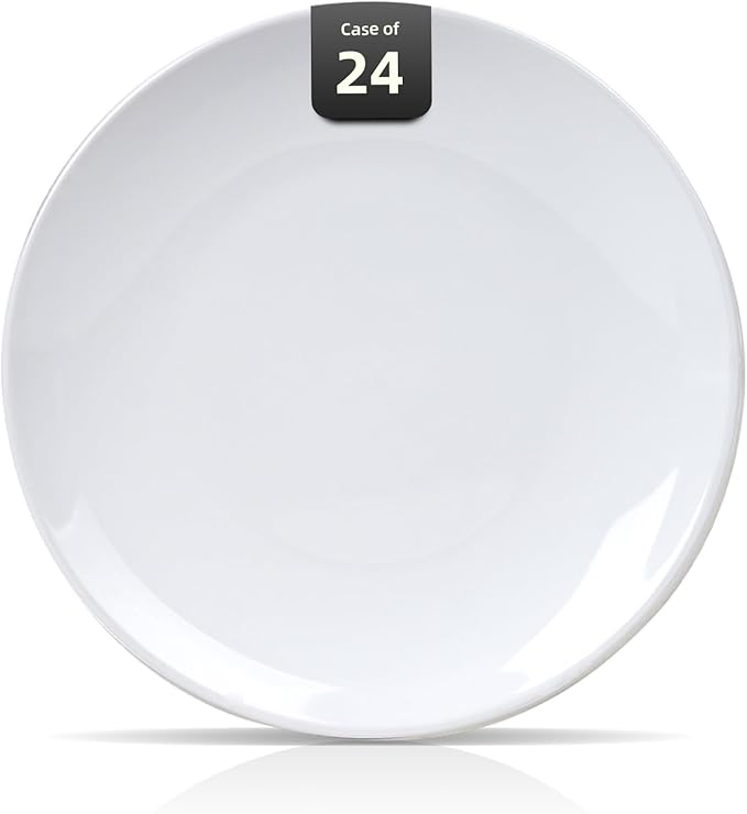 Stoneware Coupe Commercial Grade Dinnerware, Bright White Plate 9", Case of 24