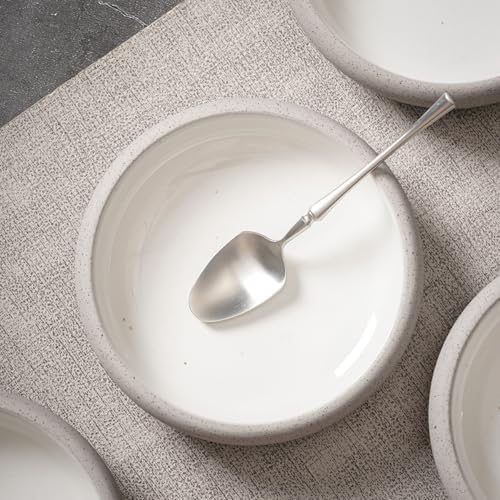 Uaral Ceramic Salad Plate Set,Small Dinner Plates and Bowls,Side Dishes with Texture Grey Finish Underside, Set of 4,5.5inch,14oz(Color Clay Grey and White) - Image 2