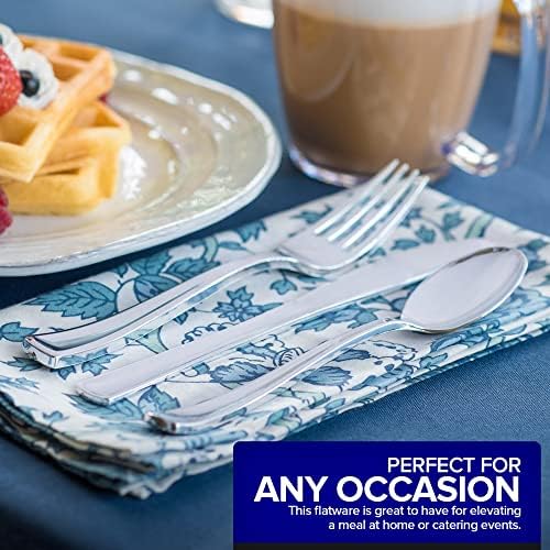 1800 Count Heavy Duty Silver Plastic Cutlery Set – 600 Forks, 600 Spoons, 600 Knives – Disposable Flatware for Parties, Weddings, Catering – Stock Your Home - Image 5