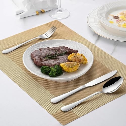 HornTide 12-Piece Flatware Sets Dinner Knife Fork Spoon, 3-Piece Place Setting Service for 4 Person Stainless Steel Mirror Polishing, Ideal for Home, Kitchen and Restaurant - Image 7