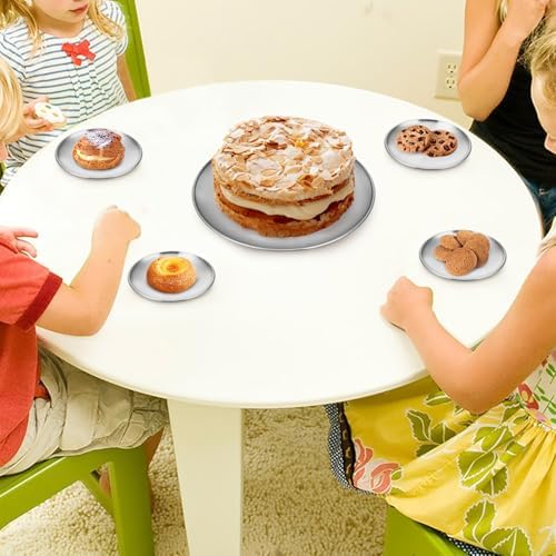Metal Dinner Plate, 10 Pack 10.2 inch 304(18/8) Stainless Steel Plates, Reusable lunch salad Pizza BBQ Food Serving Snack Eating Dishes Round Shatterproof Plate Silver Dinnerware Oven Safe - Image 6