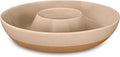 Mora Ceramic Chips and Dip Serving Tray: Large Divided Party Bowl Set for Chips & Salsa, Veggies & Dip, Fruit, Snacks, Entertaining, Hosting, etc. Minimalist Design for the Modern Hostess - Chai