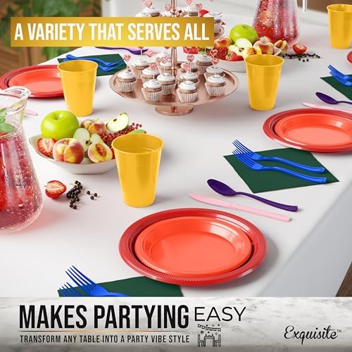 Exquisite 350 Pcs Rainbow Plates and Napkins Party Supplies Plate Sets - Image 4