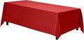 Gee Di Moda Rectangle Tablecloth - 90 x 132 Inch Red Table Cloth for 6 Foot Tables with Floor-Length Drop - Heavy Duty Washable Fabric for Holiday Party, Dinner, Weddings & Baby Shower