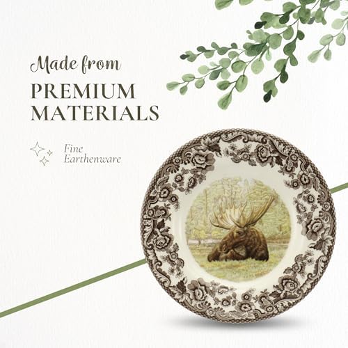 Spode Majestic Moose 6" Bread and Butter Plate - Wildlife Holiday Accent, Rustic Cabin Decor for Appetizers or Rolls, Fine Earthenware - Microwave, Dishwasher, Oven Safe, Made in England - Image 4