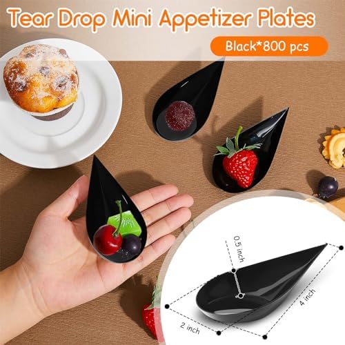 Tessco for you 800 Pcs 4" Mini Appetizer Plates, Black - Image 2