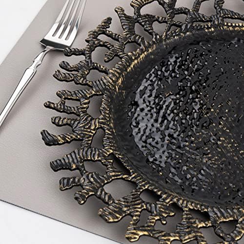 MAONAME Black Charger Plates Set of 6, Plastic Charger for Dinner Plates - Image 3