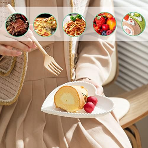 7.5” White Porcelain Heart Shape Appetizer Plates Set of 8 - Image 5