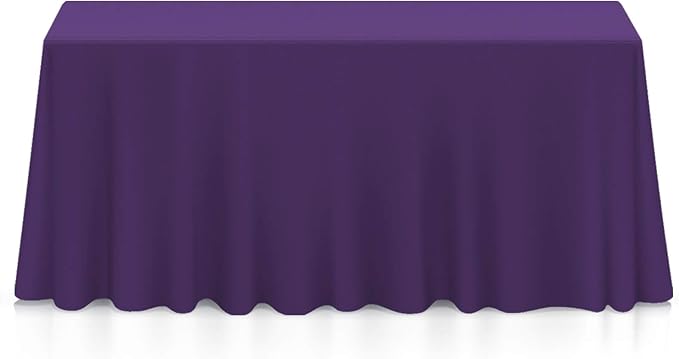Lann's Linens 90 x 156 Inch Rectangular Tablecloth, Washable Polyester Fabric Table Cloth for Dining Tables, Parties, Restaurants, Weddings - Purple