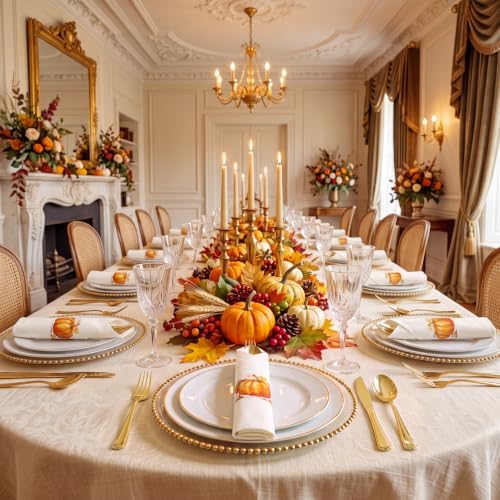 Supernal 60Pack Pre Rolled Gold Plastic Silverware Set for Thanksgiving - Image 3