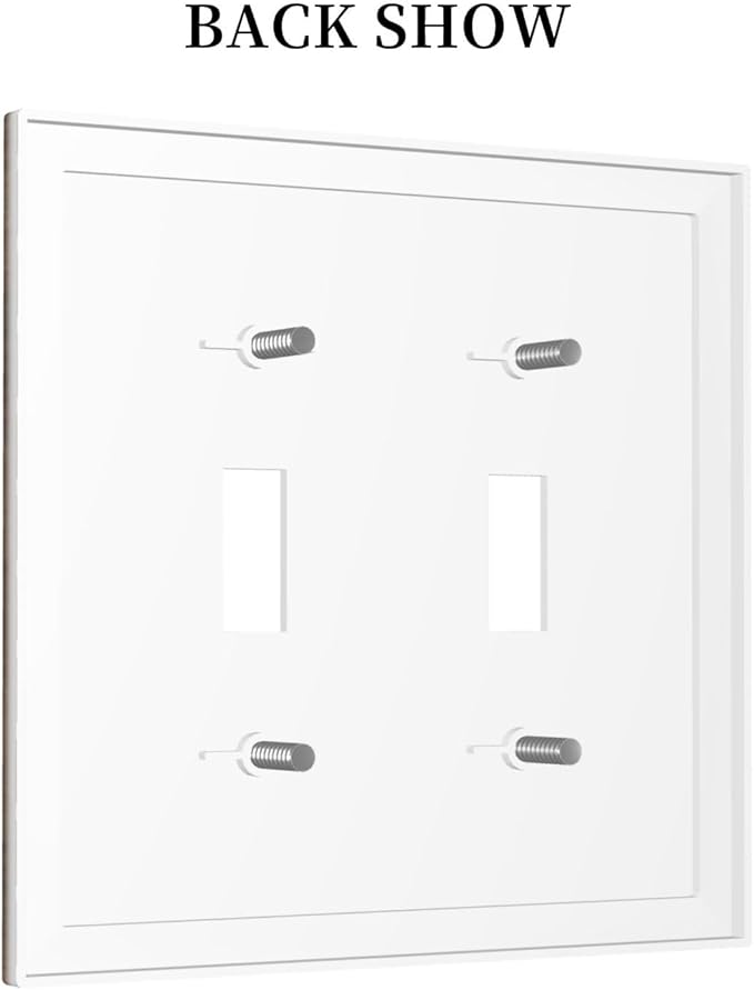 Decorative Light Switch Cover Brown Rustic Wood Grain Farmhouse 2 Gang Wall Plate Double Toggle Switch Plate Receptacle Electrical Outlet Cover Switchplate for Cabin Bedroom Decor（2 Pack）