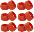 COTTON CRAFT Glitz Handmade Beaded Napkin Rings - Set of 12 - Rust by COTTONCRAFT