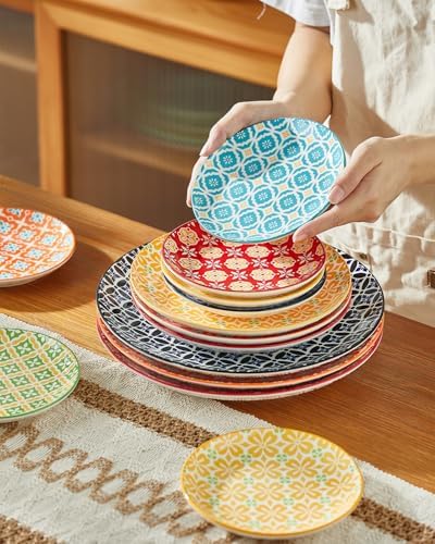 Metahom 6 Inch Ceramic Dessert Plates, Colorful Appetizer Plates Set of 6 - Image 4