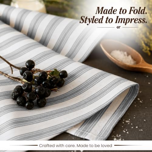 TWINY threads 12Pcs 100% Cotton Cloth Napkins, 18"x18", Reusable, Black - Image 6