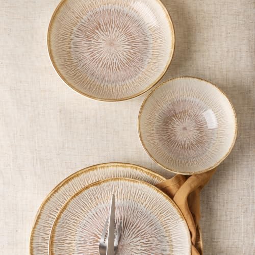 DOMICREVERY 24 pcs Ceramic dinnerware Set for 6, Bloom - Image 2