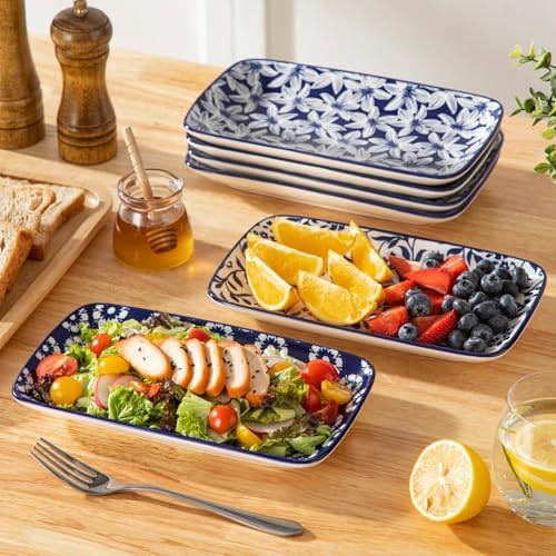 vancasso Selene Rectangular Dinner Plates 9.5"x5.6"Inch, Ceramic - Image 5