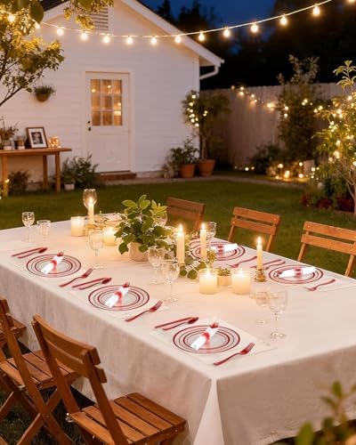 Goodluck 350 Pcs Red Disposable Plates, Clear Plastic Plates and Napkins - Image 5