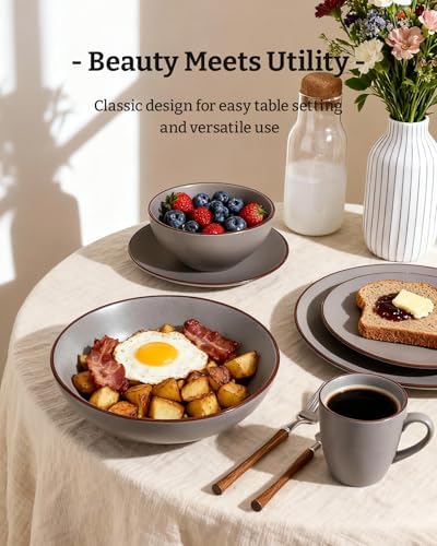 Famiware Venus Dinnerware Sets with Mugs, Ceramic Plates and Bowls for 6 - Image 3
