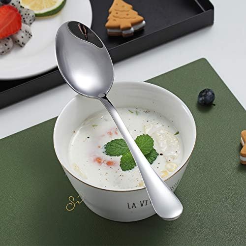 Dinner Spoons, Kyraton 6 Pieces 7.5" Stainless Steel Table Spoon, Soup Spoons, Dessert Spoons Sliverware Dishwasher Safe Set of 6 - Image 4
