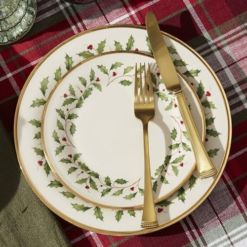 Lenox Holiday Christmas Porcelain Dinnerware Plate and Bowl Set, 12-Piece - Image 6