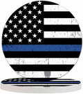 American Flag Table Coasters for Drinks Symbol of Support for Law Enforcement 100% Diatomite Home and Dining Room Bar Decor 4 X 4 X 0.35 Inch for Men Women