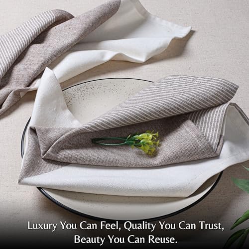 Nut Brown Cotton Cloth Napkins Set of 4, 18x18 Inch - Image 2