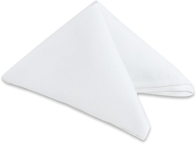 Polyester Cloth Napkins - Washable Soft Table Linens - Durable & Elegant for Dining, Restaurants, Weddings, Events, Rentals, Banquets, & Parties - Premium Quality Set of 250, White, 20"x20"
