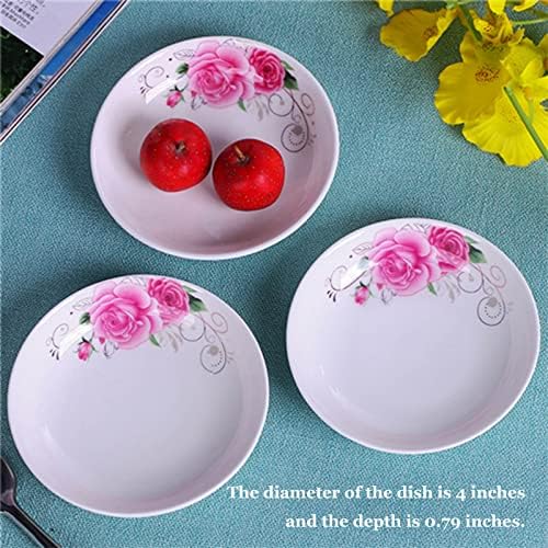 4-Pack Flower Pattern Ceramic Saucer Dishes, 4-Inch Side Dishes for Sushi, Snack, and Seasoning - Image 2