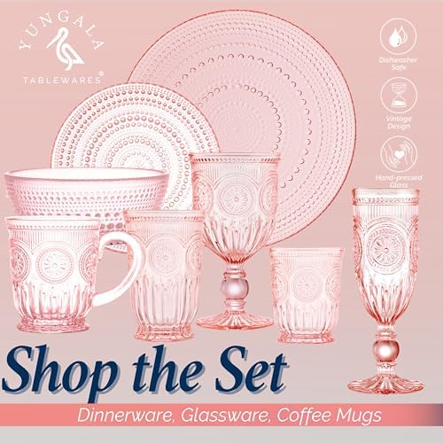 Pink Hobnail Glass Bowl Set of 4 Pressed Glass Bowls 20 oz - Image 5