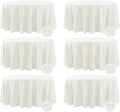 Fokitut 6 Pack Waterproof Round Tablecloth, 108 Inch, Stain Resistant and Wrinkle Polyester Table Cloth, Fabric Table Cover for Kitchen Dining, Wedding, Party, Holiday Dinner-Ivory