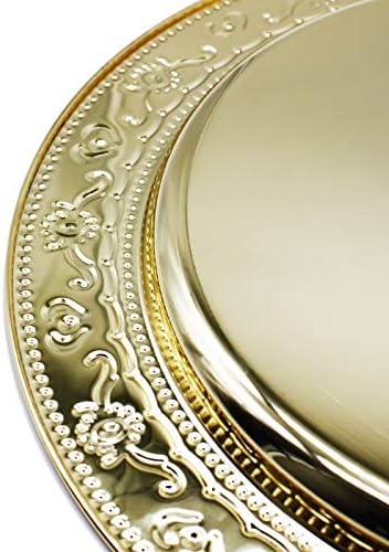 Brightalk 13-Inch Stainless Steel Charger Plates, 6Pcs Gold Dinner Plate Chargers Round Server Ware - Image 5