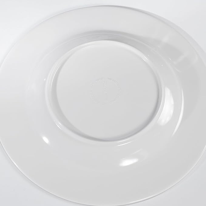 Melamine Dinnerware Sets 12pcs-Melamine Plates and Bowls Set Black Flower Lily Pattern Indoor Outdoor Use Unbreakable Dishwasher Safe