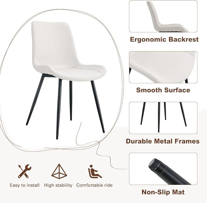 Round Dining Table Set for 6｜42"-54" Extendable Dining Room Table Set｜Wooden Kitchen Table with 6 Chairs｜Mid Century Modern Dinner Table Set with Cross Legs｜Easy Assembly｜Space Saving