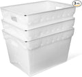 Hudson Exchange 18.25 x 13.25 x 11.75 (3 Pack) Corrugated Space Age Handled Storage Container Mail Tote, Natural