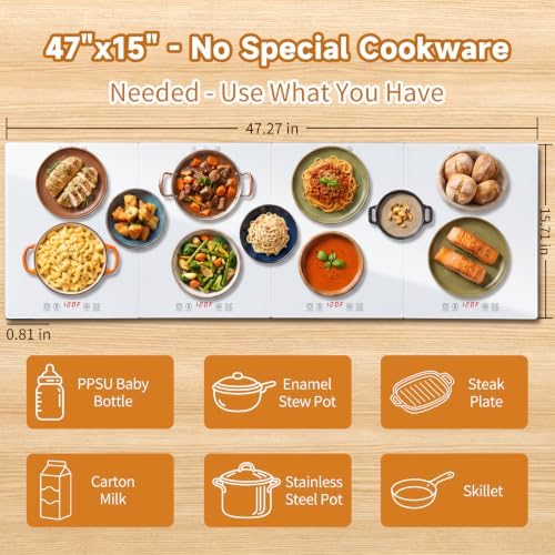 Food Warmers for Parties Buffet 47"x15"Long Warming Trays for buffets Party - Image 7